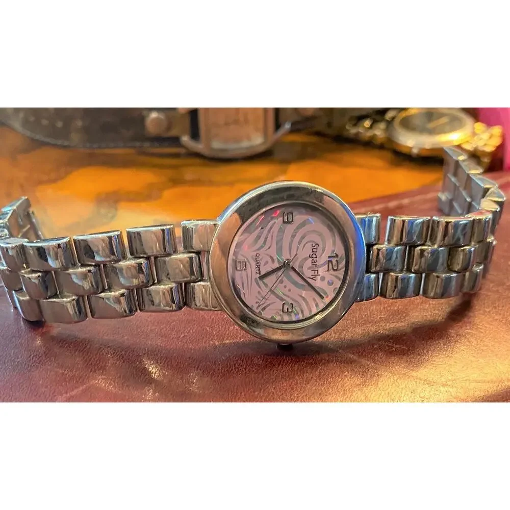 Women's Valdawn Sugar Fly Watch, Silver Tone with Pink and Silver Tone Face